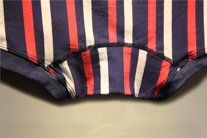 Đồ lót nam Hibin hai màu kết hợp sọc boxer cotton cá tính eo thấp gợi cảm nam triều quần bốn góc - Vòng eo thấp quần lót nam sexy