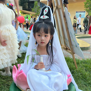 Halloween Children's Costume Guanyin Cosplay Dress up Outfit Funny Girl Chinese Role Play