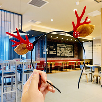 Christmas ornaments for adults and children hairpins cute elk antler headdress hairpins hats hairbands forest girl hair accessories