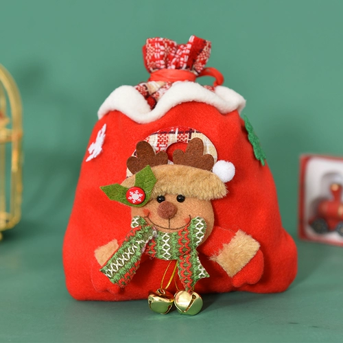 Apple, рождественский декор, ювелирное украшение, креативная льняная сумка для пожилых людей, подарок на день рождения, с медвежатами