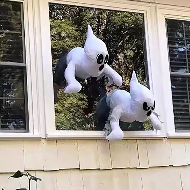 Halloween decorations, scene setup, Halloween atmosphere, ghosts, outdoor horror, glass stickers, decorations, props