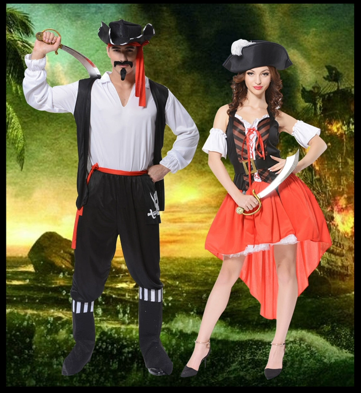 Trang phục hóa trang Halloween trưởng thành nam cosplay hóa trang biểu diễn Caribe nữ thuyền trưởng cướp biển trang phục google halloween 2020