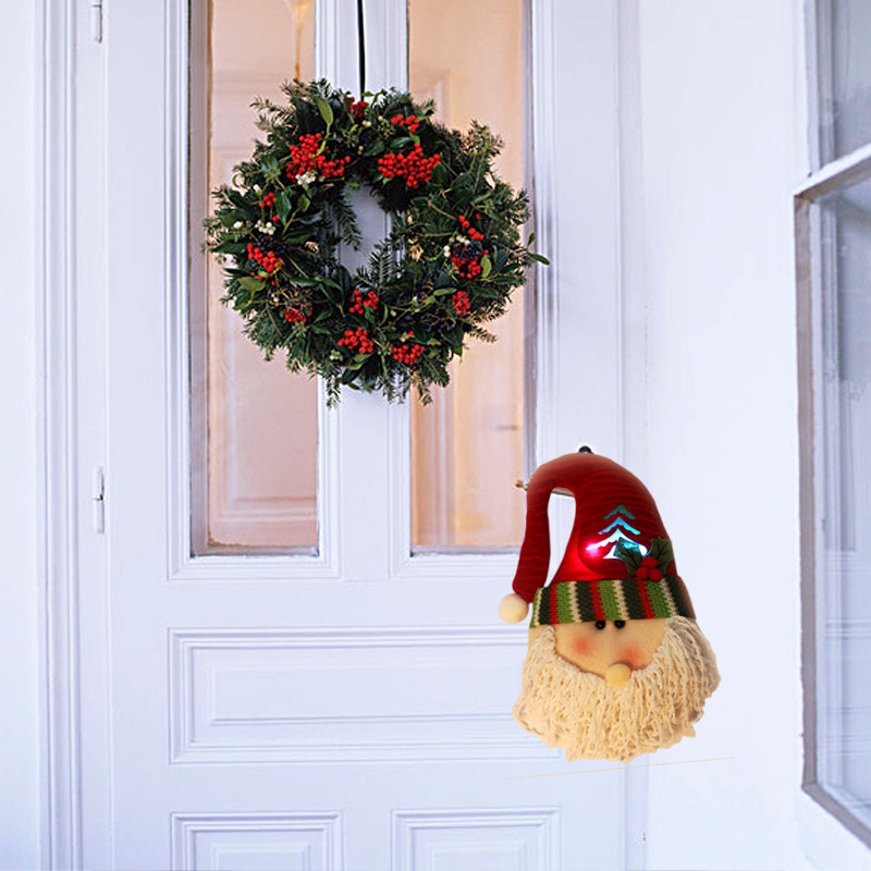 Christmas decorations scene arrangement Christmas wreath Christmas tree pendant Christmas decoration old man snowman door hanging