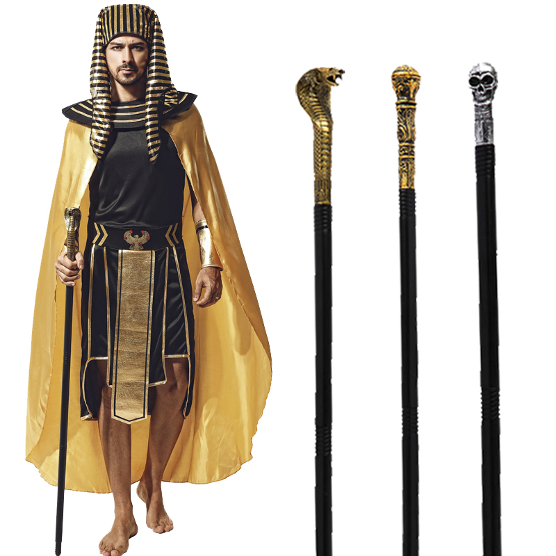 Masquerade show dress up gem round head snake scepter wizard wand magician scepter king egyptian crutch