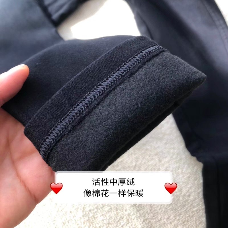 Italian c home unit autumn and winter plus velvet high-elasticity tight-fitting thin heat storage warm activated carbon small black boots and pants women