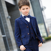 Childrens suit Plaid jacket Boy small suit suit Flower girl dress boy piano host performance suit spring