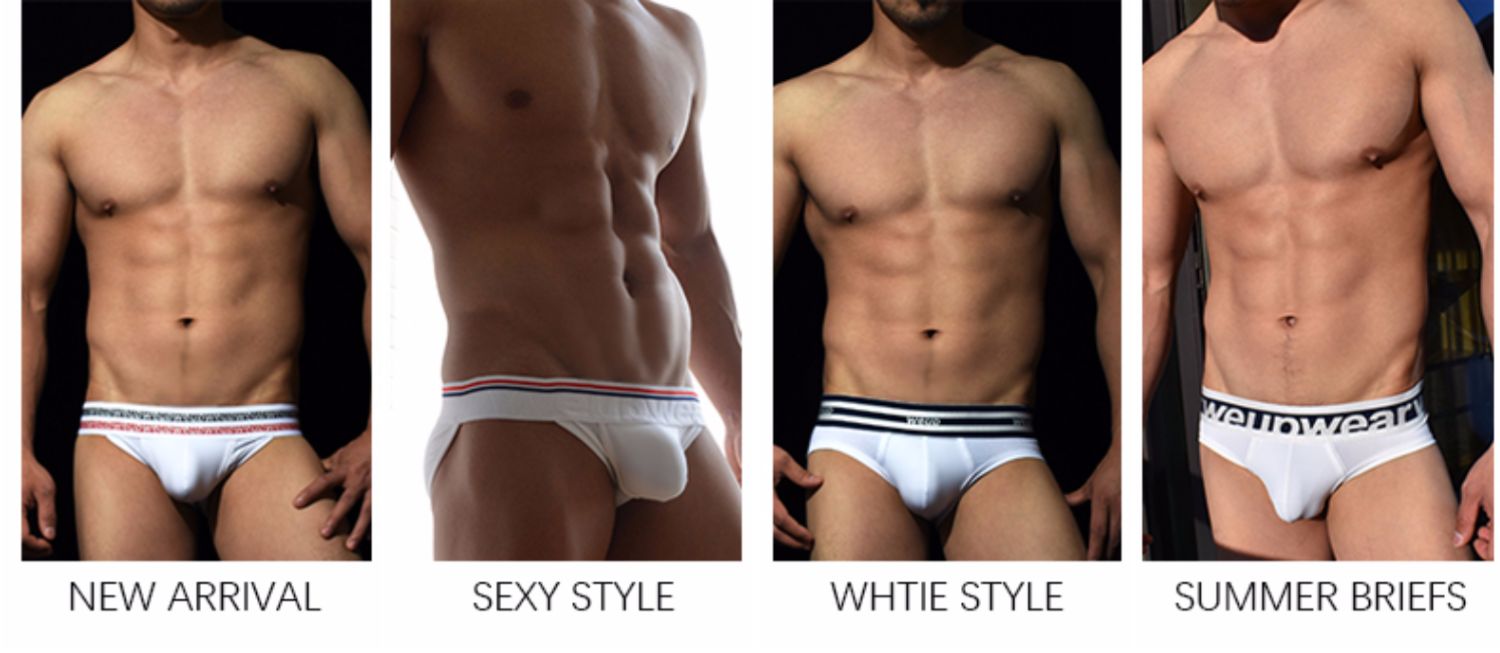 WEUP cotton thấp eo thể thao nhà tam giác gợi cảm đồ lót nam quần short nam tam giác trắng quần lót dưới - Nam giới quần sịp