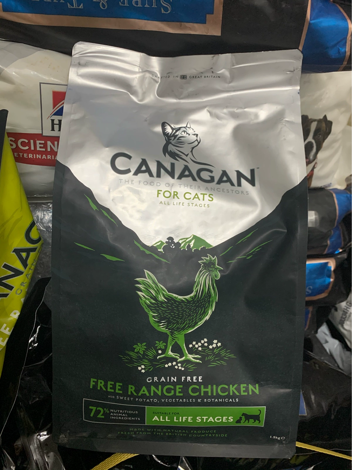 Pre-sale-Hong Kong cửa hàng thú cưng Canagan, sự lựa chọn ban đầu của Vương quốc Anh về thức ăn cho gà không hạt nguyên con 1,5kg - Cat Staples