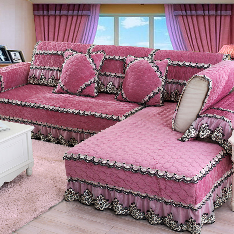 European-style winter plush sofa cushion simple modern sofa cover all-inclusive universal cover winter thickening combination universal
