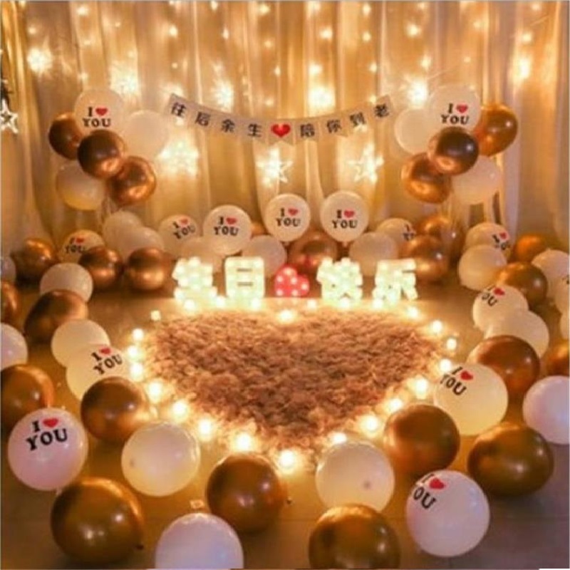 Birthday scene layout decoration balloon 8-year-old boy birthday party background wall indoor atmosphere lamp letter love