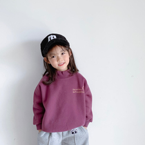 Bean Bag Monarch 21 Winter Korean version of male and female child baby foreign air 100 lap and half high collar CHAO soft and velvety blouses