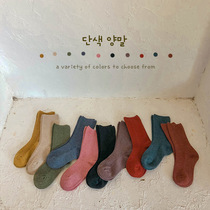 2021 autumn and winter Korean version of male and female children baby spinning double stitch cotton 100 hitch stockings stockings stockings in stockings