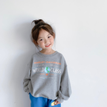 Bean Bag Monarch 2020 autumn male and female childrens baby Han version Alphabet Fashion Casual Printed 100 Lapped Foreign Air Blouse Clothing