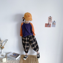 Bean Bag Monarch 2021 Chunqiu Korean version for men and women Childrens baby neutral cotton numb breathable retro casual loose light cage pants