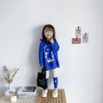 Bean Bag Monarch 2022 Spring and Autumn Section Korean version of girl baby 100 hitch to hit undercoat child with long clothing and dress damp