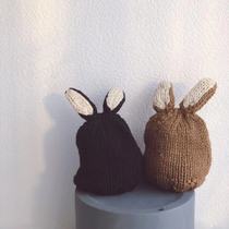 South Korea Girl Girl Pure Handmade Collage Big Ears Children Hair Line Hat Autumn Winter Baby Warm Hat Knit Hat