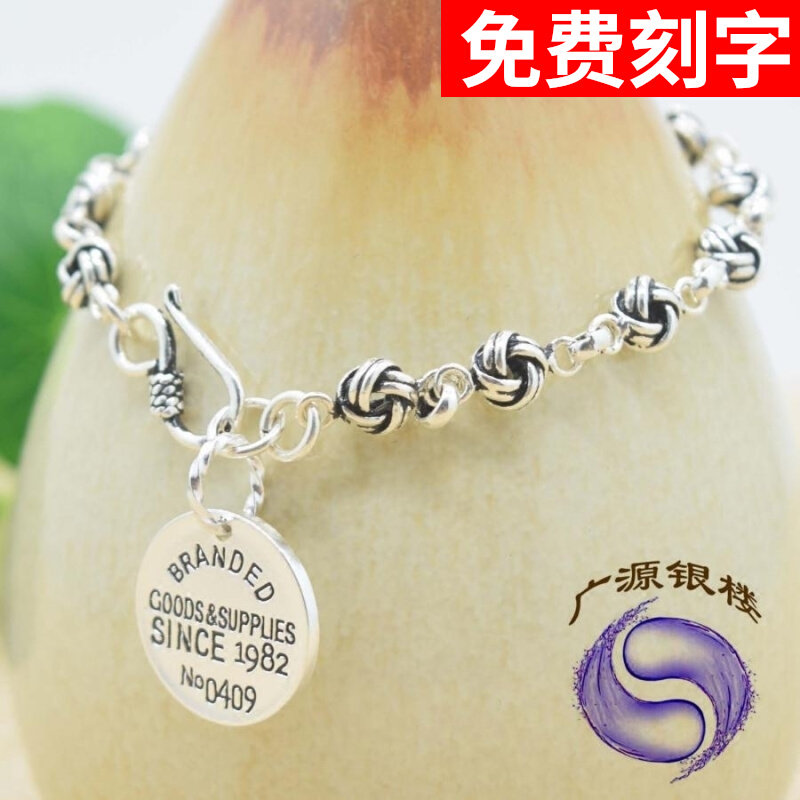 925 pure silver handmade woman in Korean version Korean version sweet and beautiful hand decorated with retro Thai silver handmade with girlfriend's best friend gift