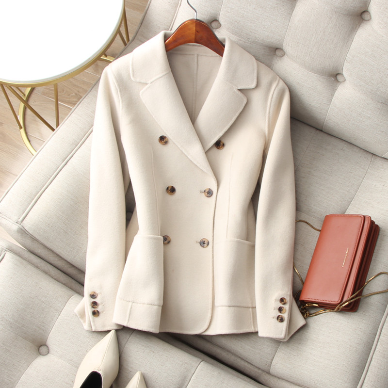 Aimar deserves to have a ~ light and soft double-row buckle double face, high-end wool suit jacket female autumn and winter