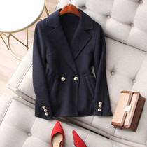 Minimalist and refined rate Inlan winnowing finish with double-row gold buckle suit jacket half-body dress suit