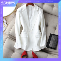 Fashion OL Condensed to commute base black and white color tecoon fabric display slim one grain button long sleeve suit jacket