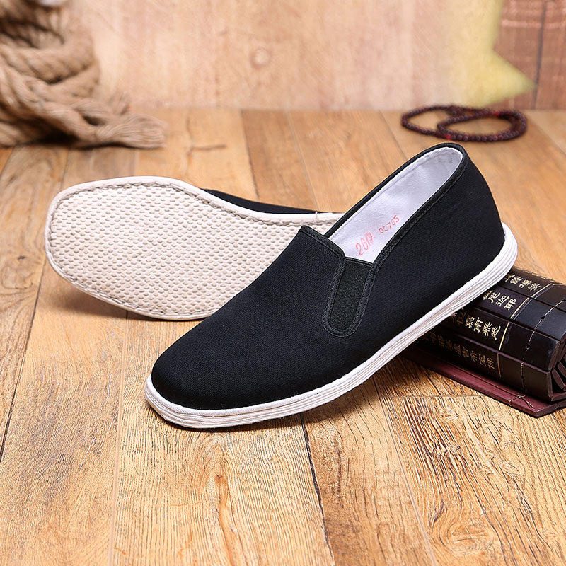 Old Beijing Cloth Shoes Men's Handmade Melaleuca Single Shoes Spring and Autumn Middle-aged Men's Shoes Soft Sole Dad Shoes