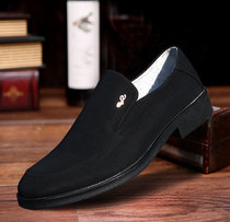 High-end Men Shoes Business Casual Spring Autumn Season Flat Bottom Single Shoes Positive Dress Official Flagship Official Network Old Beijing Cloth Shoes Breathable