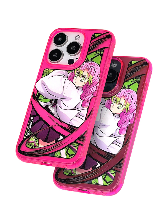 Demon Slayer Kanroji Mitsuri Pink & Green Anime Illustration iPhone Case