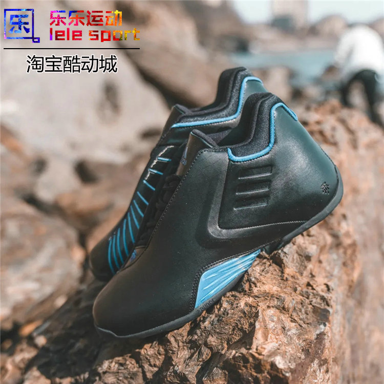 Adidas T-Mac 3 Restomod Black and Blue Mcgrady 3 Actual Game Basketball Shoes Gy0258