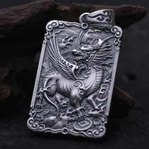 999 foot silver Pendant Mens Pendant Men Retro Ornaments Solid Pure Silver Amulet Truck Hanging Key Buttons Accessories Wings