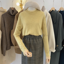 Lolora solid color round neck knitwear women autumn and winter New straight simple long sleeve pullover with base shirt tide