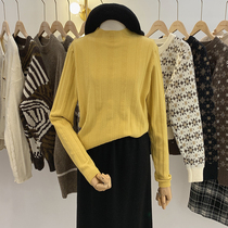 Lolora crater solid color sweater womens 2021 Autumn New Korean simple pullover long sleeve base shirt top