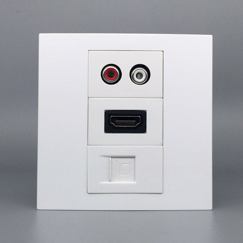 Type 86 one thousand trillion computer network jack HDMI high-definition socket AV red white lotus multimedia audio jack panel-Taobao