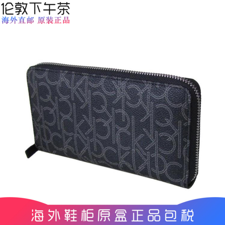 Calvin Klein CK男士经典LOGO手包长款钱包多卡位钱夹正品包税