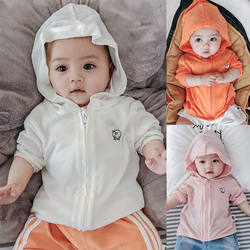 Children's sun protection clothes, baby ice silk jacket, infant spring clothes, summer clothes for boys and girls, air-conditioned skin clothes