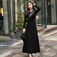 2021 spring and autumn new long-sleeved big swing dress slim slimming casual long skirt long over-the-knee base skirt autumn