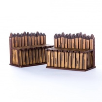 Wheat Record Warhammer pp 28mm 1:56 Wooden Scene Straight Medium Fence 3 Inch Two