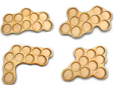 Wheat seed smell record Wooden irregular round chassis mobile pallet display plate A variety of options