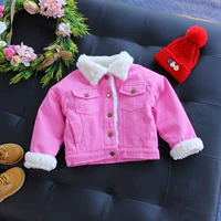 Áo khoác bé gái mùa đông 2018 phiên bản Hàn Quốc mới của bé baby baby denim quần áo trẻ em cộng với áo nhung dày lên sóng quần áo trẻ em