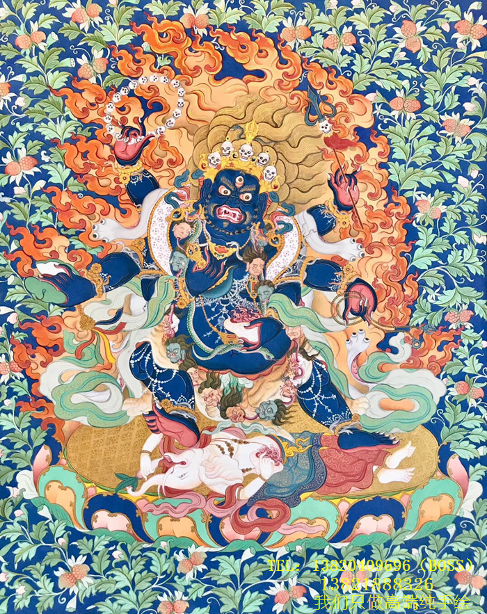 Tibet Kadang School Thangka heiren Rob teacher hand-made collection of fine six-armed Mahagara