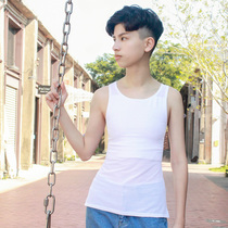 Taiwan Esha FREE full mesh les corset vest handsome t long version hook zipper pullover velcro