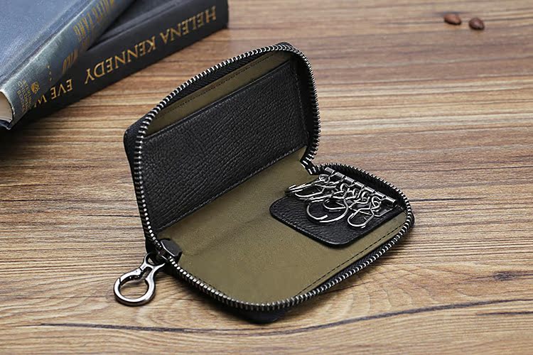 Đàn ông Vintage Zipper Túi da Túi da Đa năng Túi khóa Thẻ ngân hàng Gói công suất lớn Túi điều khiển từ xa - Trường hợp chính ví nữ đẹp 