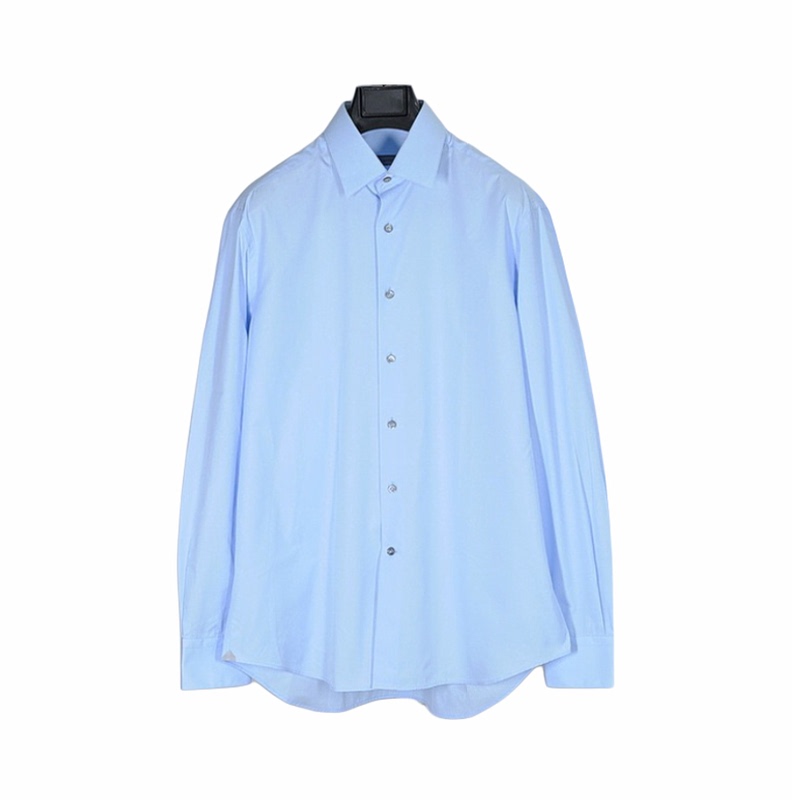 Lanvin Langfan Spring and Autumn High Count Cotton Classic Blue Basic Casual Easiest for Match Business Casual Shirt It42