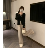 Кашемировые весенние повседневные брюки для отдыха, клейкий рис, штаны, в корейском стиле, свободный прямой крой