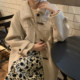 Lu Xiaotuan Tuan Lamb Wool Collar Horn Button Woolen Coat 2024 Winter New Korean Style Jacket for Women