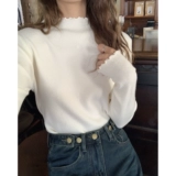 Трикотажный зимний милый приятный телу свитер, в корейском стиле