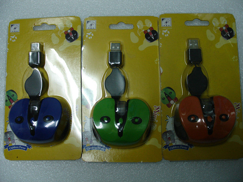 Super cute cosmic light EZ105 minimum retractable line photoelectric mouse five color options