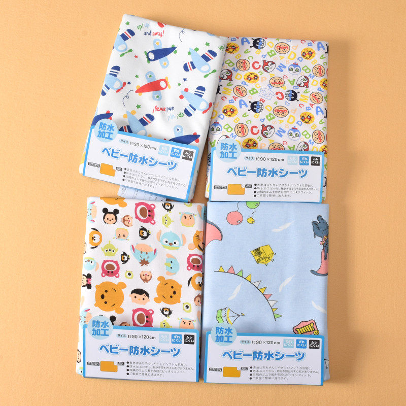 Baby Pure Cotton Waterproof Anti-Urine Mat Baby Bamboo Fiber Seppurea Mattress Triple Layer Breathable Washable Cartoon Pattern Mat