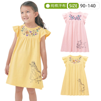 Day Department one thousand anecdote girl dress with thin dress pure cotton female baby short sleeve dress cartoon adorable princess ladies dress