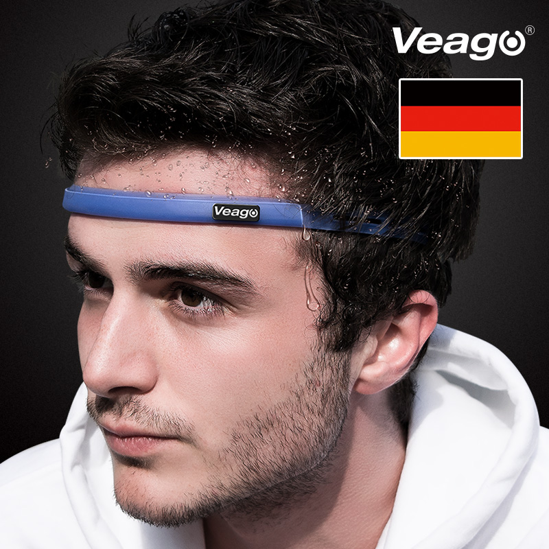 Germany imported VEAGO silicone sweat guide belt men running sweat wicking exercise headband antiperspirant fitness headband men and women