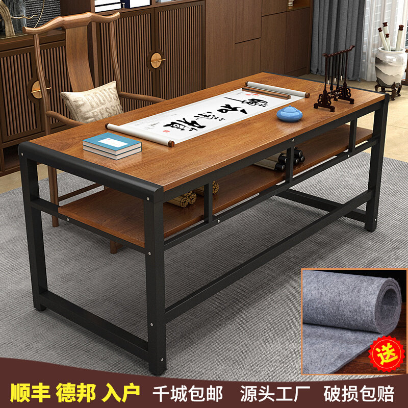 Desk calligraphy table calligraphy and painting table home double-layer training tutoring class painting desk brush writing desk computer desk